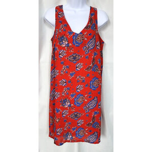 Paraphrase Paisley Print Tank Dress Tie Back Fully Lined Red, White, Navy Size 6